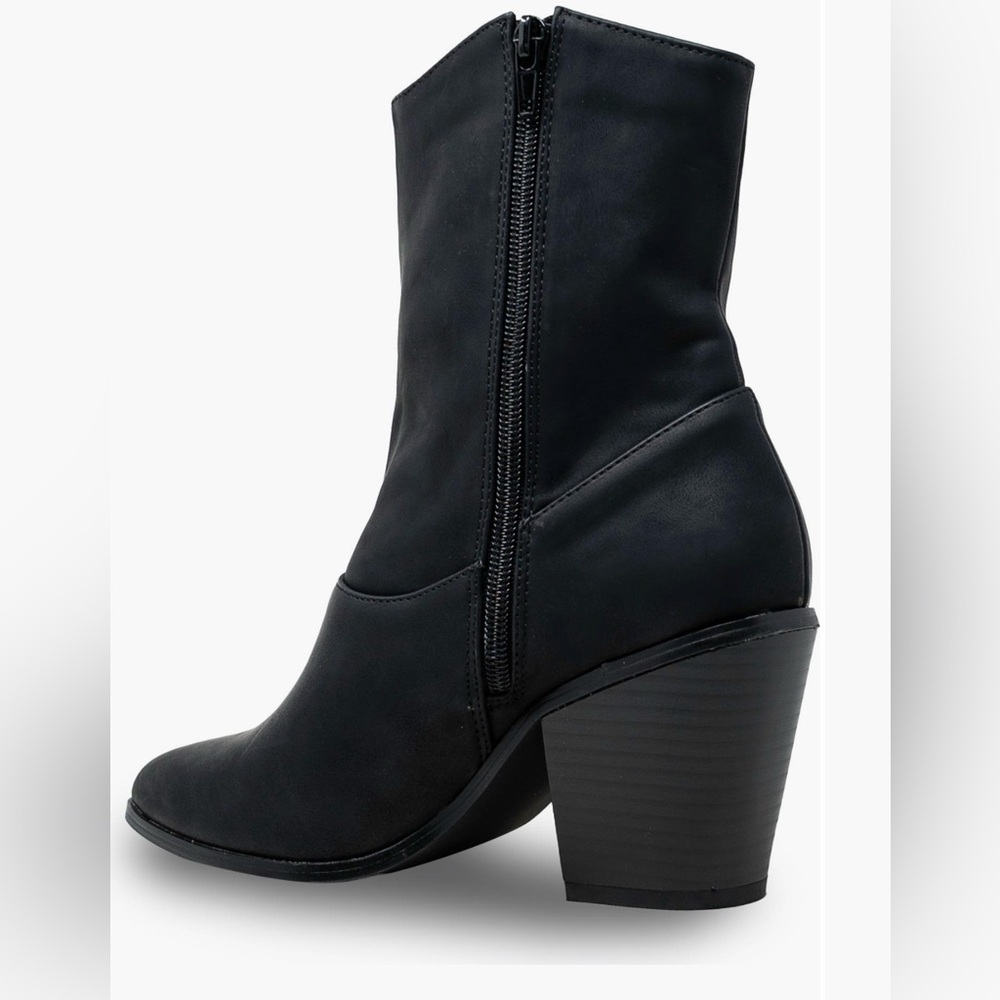 Chase + Chloe Black Heeled Women's Boots with Rhinestone Fringe Size 11 - Picture 9 of 10